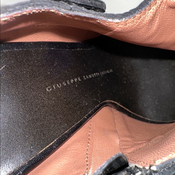 Giuseppe Zanotti Peep Toe Studded Buckle Side Zip Leather Stiletto Booties - Picture 10 of 17